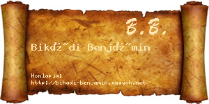 Bikádi Benjámin névjegykártya